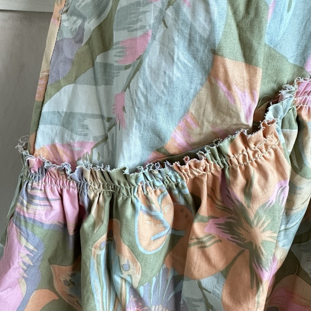 Free People Deserted Island Mini Dress Size Small Open Back Rope Strap Floral - Picture 8 of 12